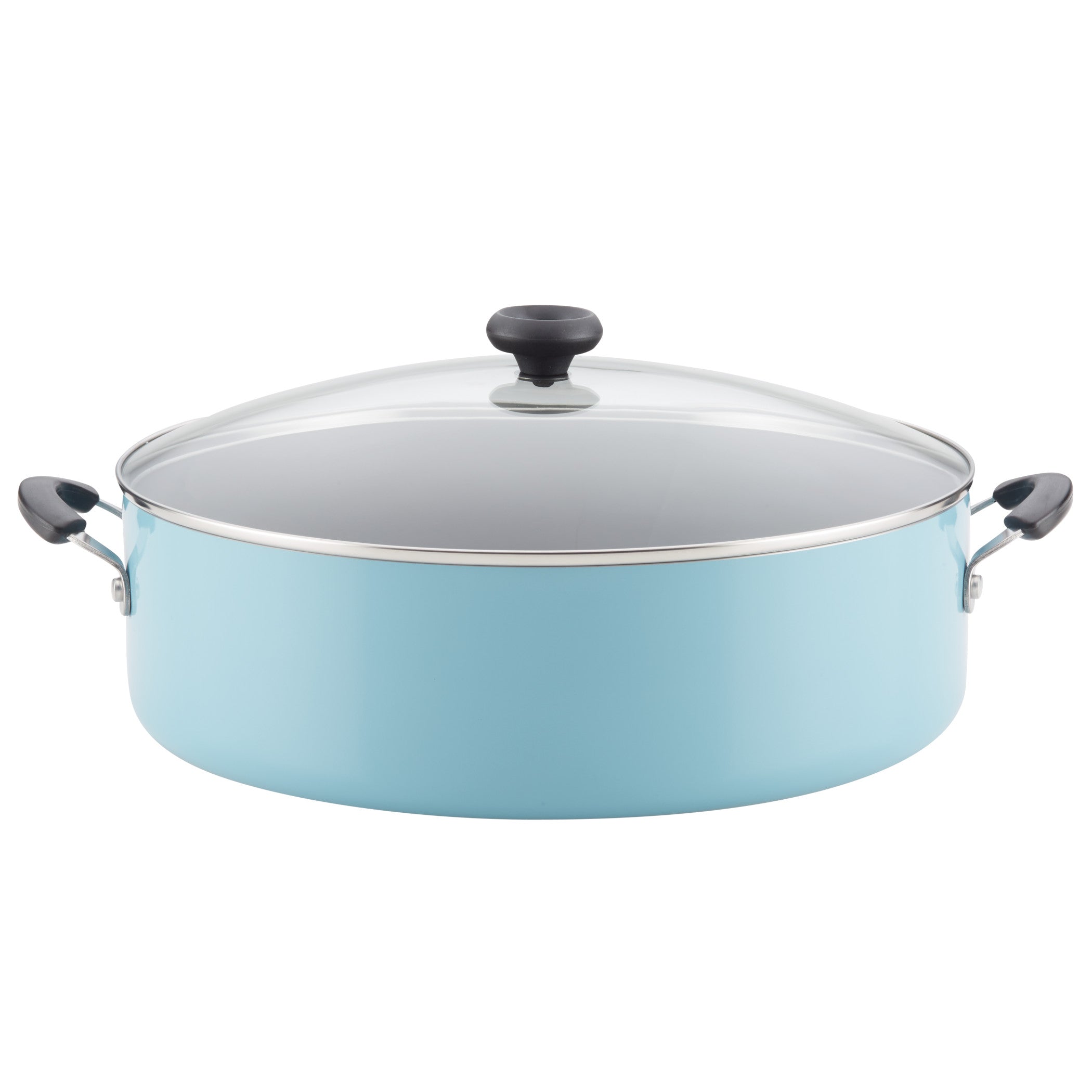 14-Inch Easy Clean Nonstick Family Pan/Jumbo Cooker with Lid, Aqua