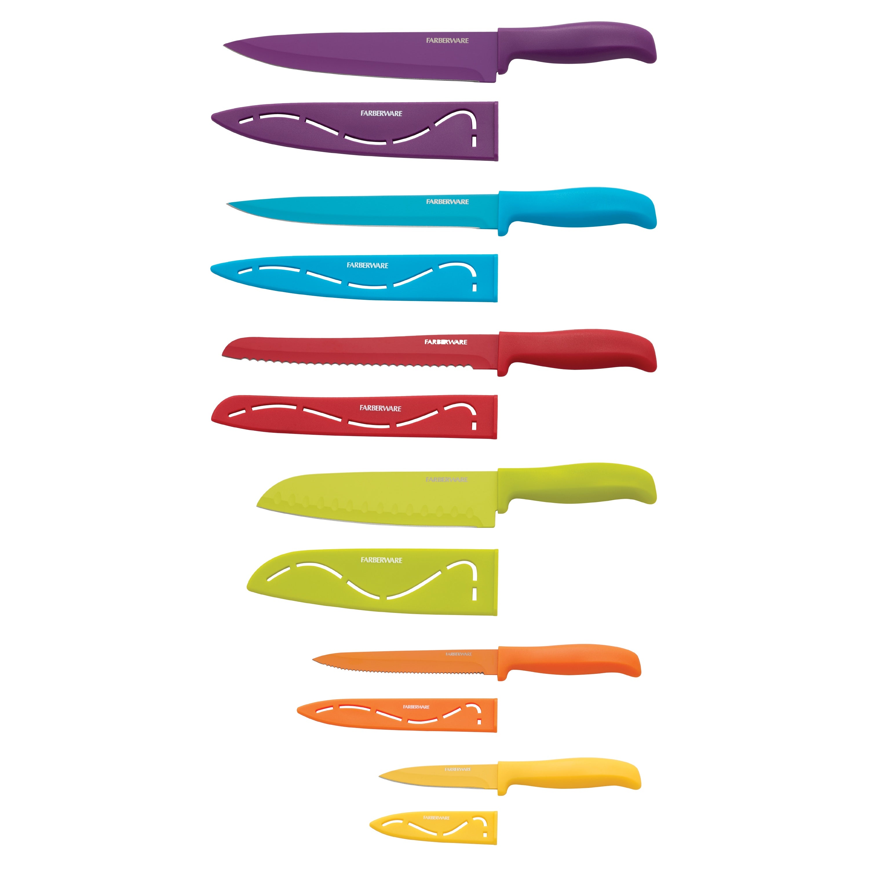 Colourworks 12 Piece Resin Stick Resistant Knife Set